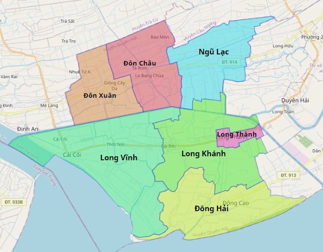 Bản đồ Huyện Duyên Hải, Trà Vinh | Meey Map