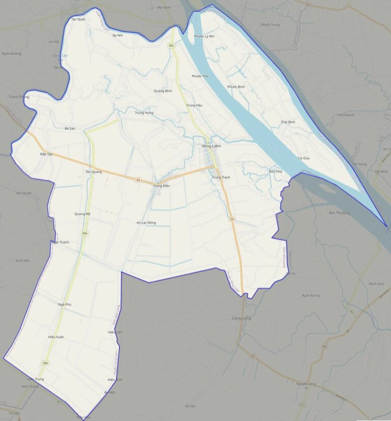 Bản đồ giao thông huyện Vũng Liêm
