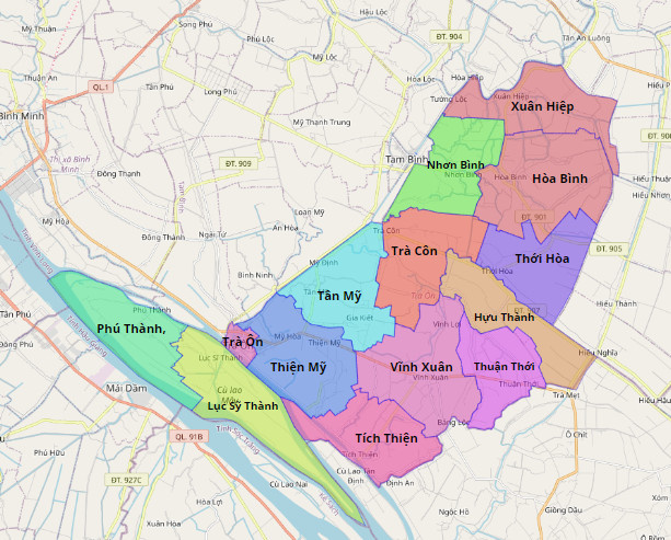 Bản đồ Quy Hoạch Huyện Trà Ôn, Vĩnh Long| Kế Hoạch Sử Dụng đất | Meey Map
