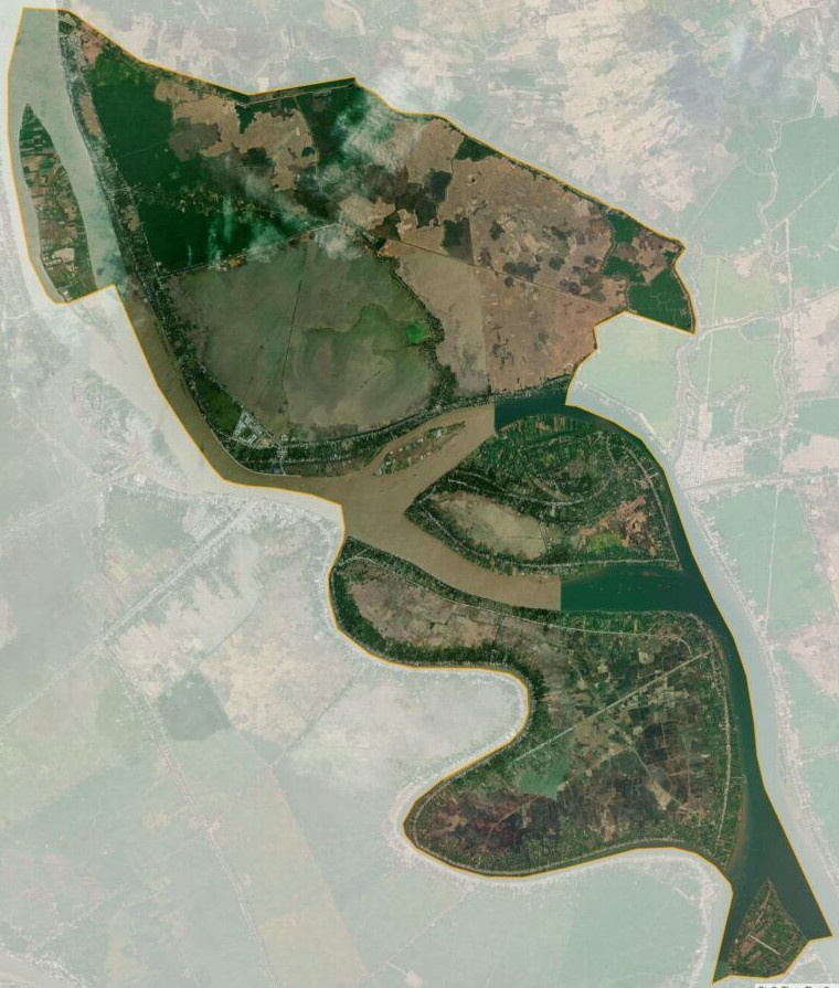 Bản đồ vệ tinh huyện Hồng Ngự