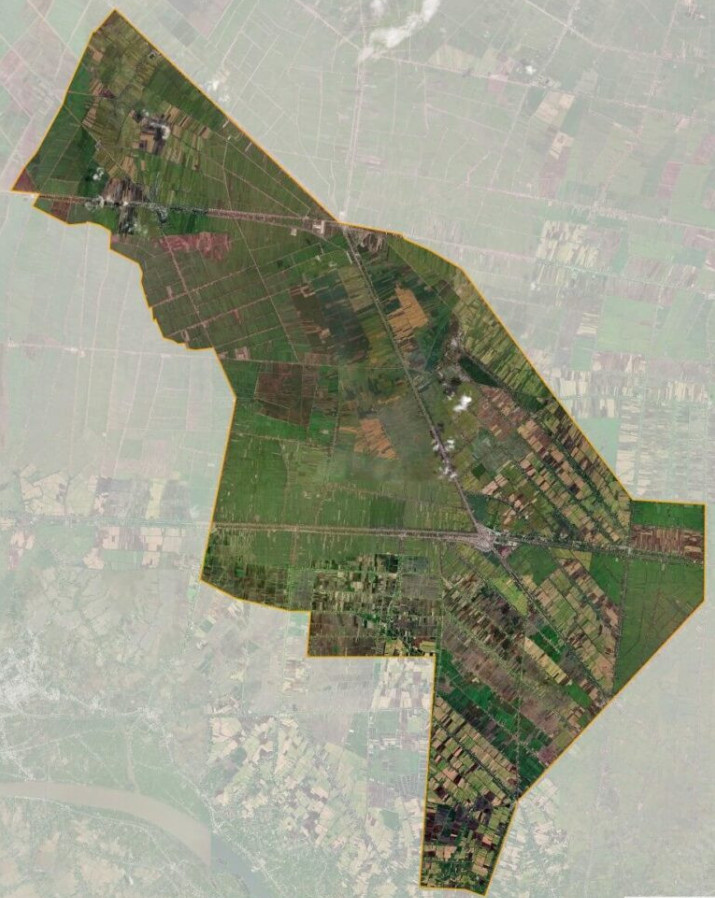 Bản đồ vệ tinh huyện Tháp Mười