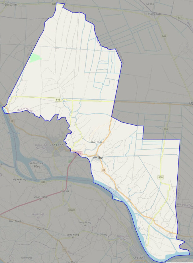 Bản đồ giao thông huyện Cao Lãnh