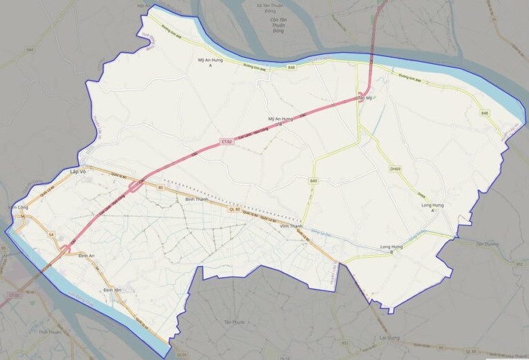 Bản đồ giao thông huyện Lấp Vò