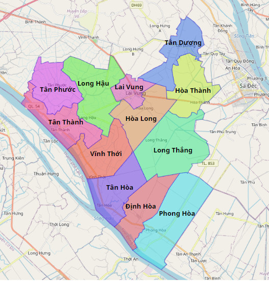 Bản đồ hành chính huyện Lai Vung