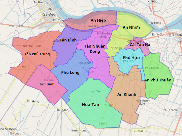  Bản đồ hành chính huyện Châu Thành