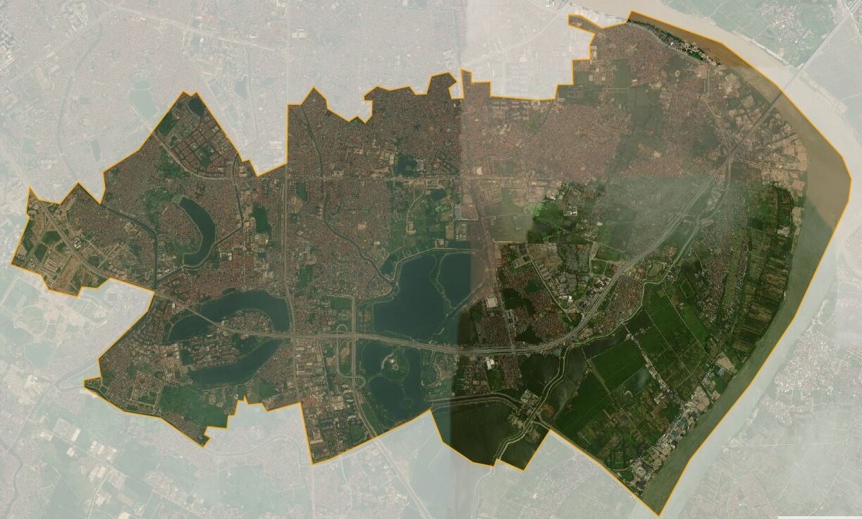 bản đồ vệ tinh quận Hoàng Mai