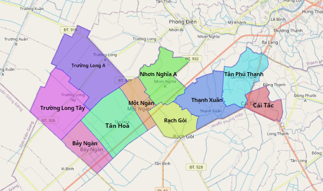 Bản đồ hành chính huyện Châu Thành A