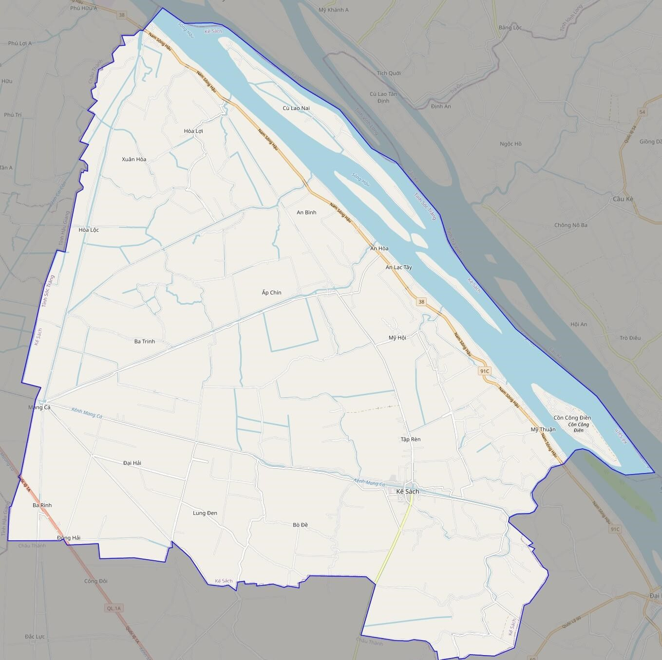 Bản đồ giao thông huyện Kế Sách