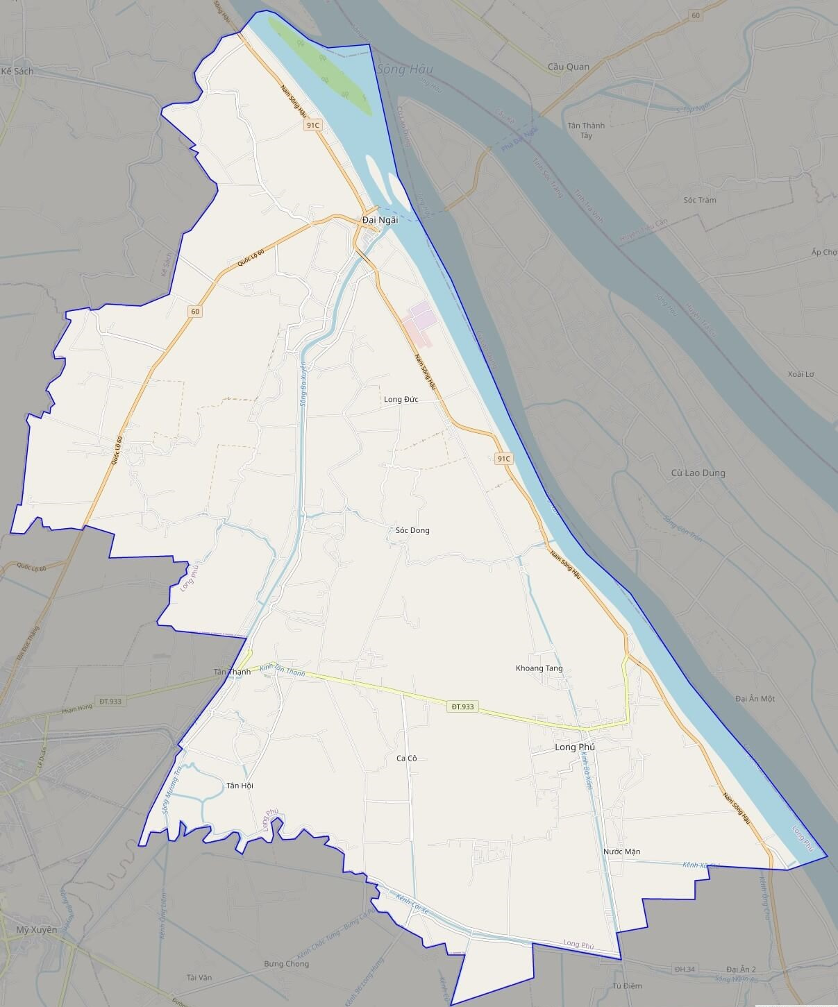 Bản đồ giao thông huyện Long Phú
