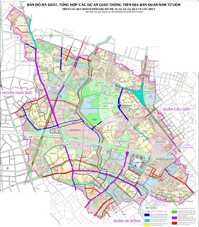 bản đồ quy hoạch quận giao thông nam từ liêm