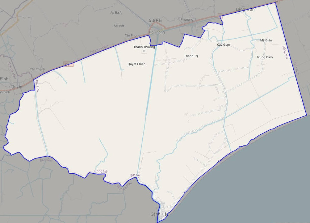 Bản đồ giao thông huyện đông hải 