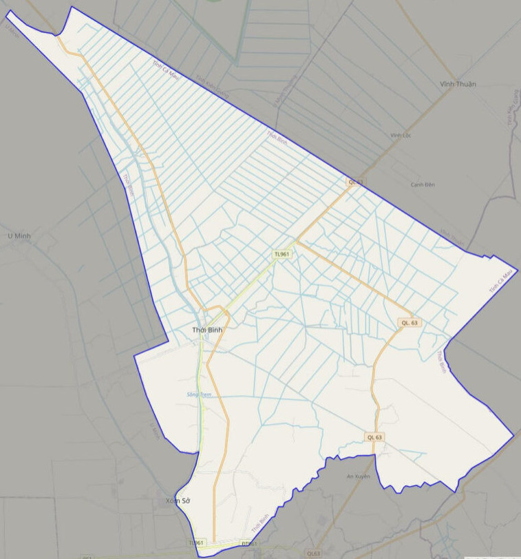 Bản đồ giao thông huyện Thới Bình