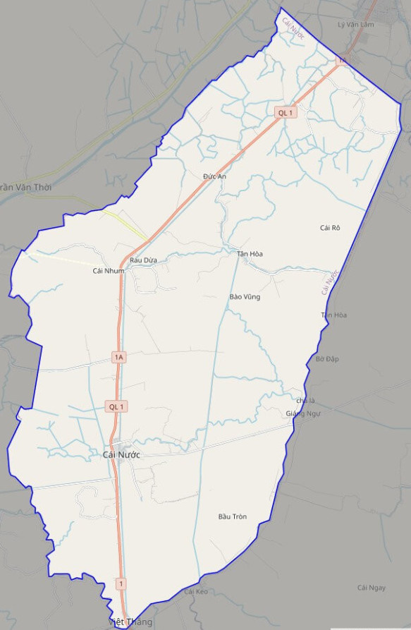 Bản đồ giao thông huyện Cái Nước