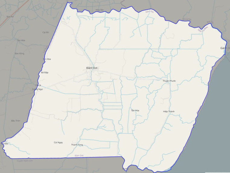 Bản đồ giao thông huyện Đầm Dơi