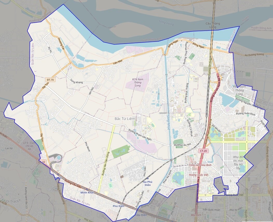bản đồ giao thông quận bắc từ liêm