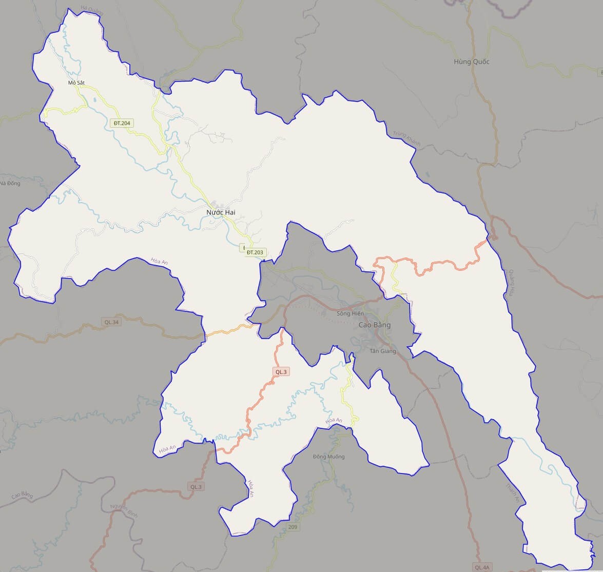 Bản đồ giao thông huyện Hòa An
