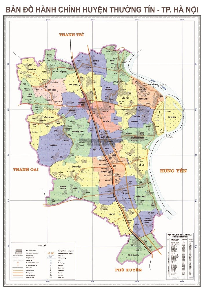 Bản đồ hành chính huyện Thường Tín