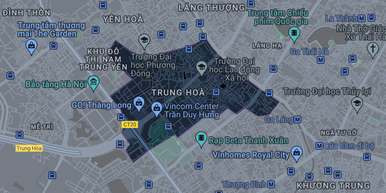 Bản đồ phường Trung Hòa