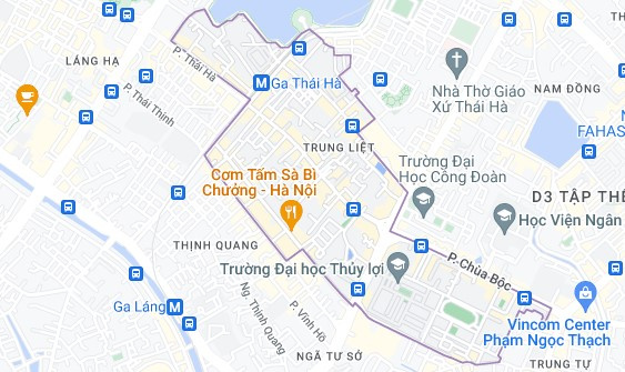 Bản đồ phường Trung Liệt
