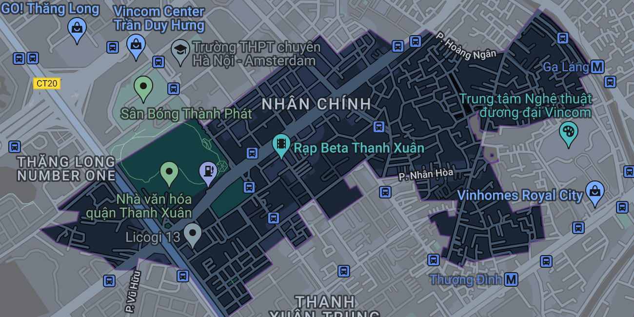 Bản đồ phường Nhân Chính