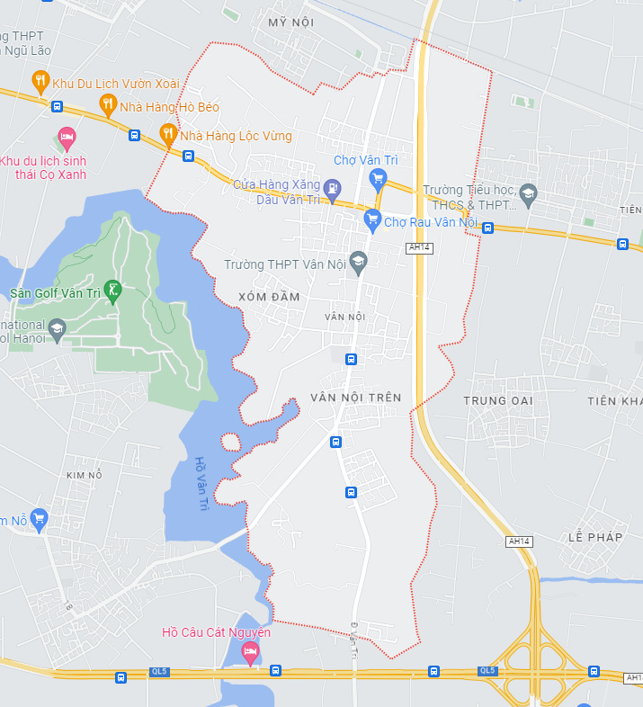 Bản đồ xã Vân Nội, huyện Đông Anh