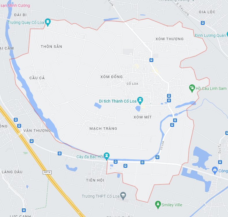 Bản đồ xã Cổ Loa, huyện Đông Anh
