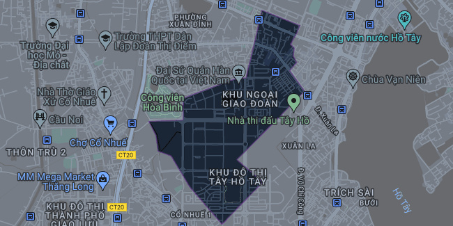 Bản đồ phường Xuân Tảo