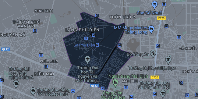 Bản đồ phường Phú Diễn