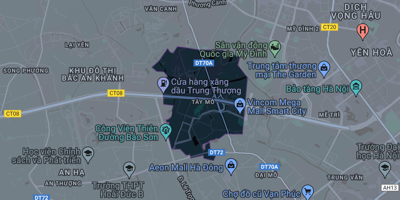 Bản đồ phường Tây Mỗ