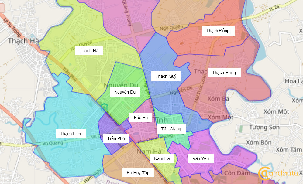 Bản đồ Thành phố Hà Tĩnh, Hà Tĩnh